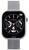 Unisex-Smartwatch mit silbernem Edelstahl-Meshband und schwarzem Display