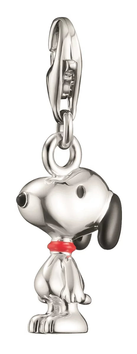 Charm-Anhänger aus recyceltem 925er Sterlingsilber mit handbemaltem Snoopy PEANUTS Motiv, Thomas Sabo, Modell: 2225-664-11