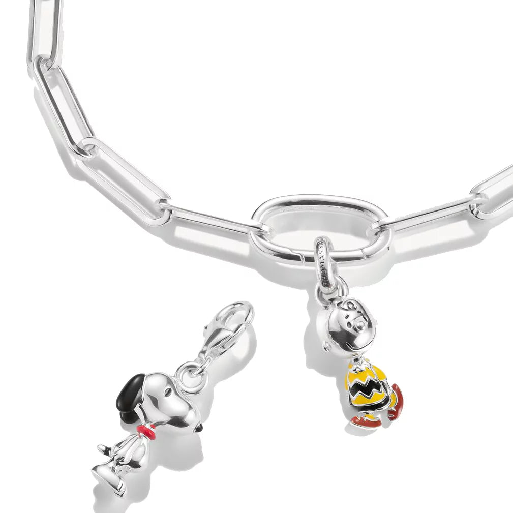 Charm-Anhänger aus recyceltem 925er Sterlingsilber mit handbemaltem Snoopy PEANUTS Motiv, Thomas Sabo, Modell: 2225-664-11