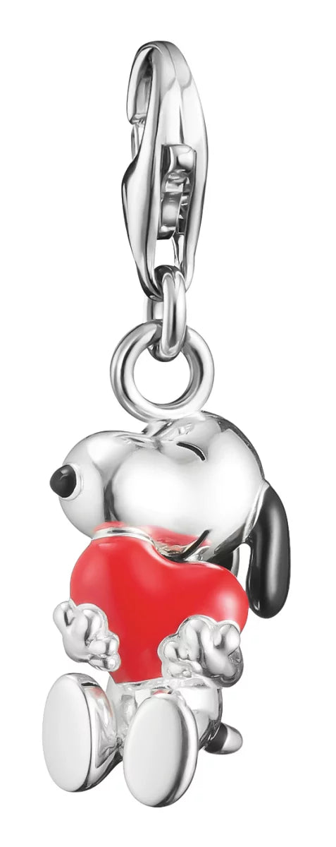 Charm-Anhänger aus recyceltem 925er Sterlingsilber, mit Snoopy & Herz Motiv, Thomas Sabo, Modell: 2226-664-10