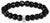 Bead-Armband mit facettierten ovalen schwarzen Perlen und silberner Charm-Öse