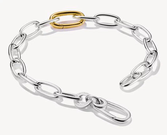 Glieder-Charm-Armband mit vergoldetem Connect Link, aus Silber - Thomas Sabo Modell: C1204-413-7-L17