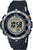 Herrenuhr mit digitalem Display, schwarzem Kunststoffarmband und Metall-Lünette