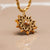 Halskette aus Edelstahl - Sonnenblume - Holzkern Modell: 9010631025281