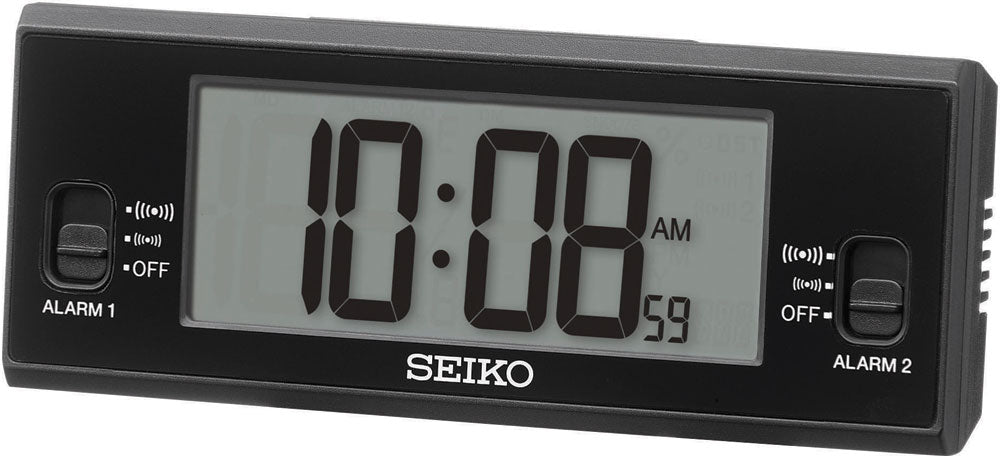 Digitalwecker Seiko Clocks QHL093K • Marathon-Timer Design • Alarm & Snooze