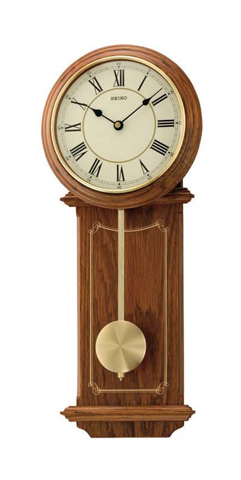 Seiko Wanduhr 52,5x21,5x6,8 cm Holz • Lautloses Quarzwerk • Elegantes Pendeldesign