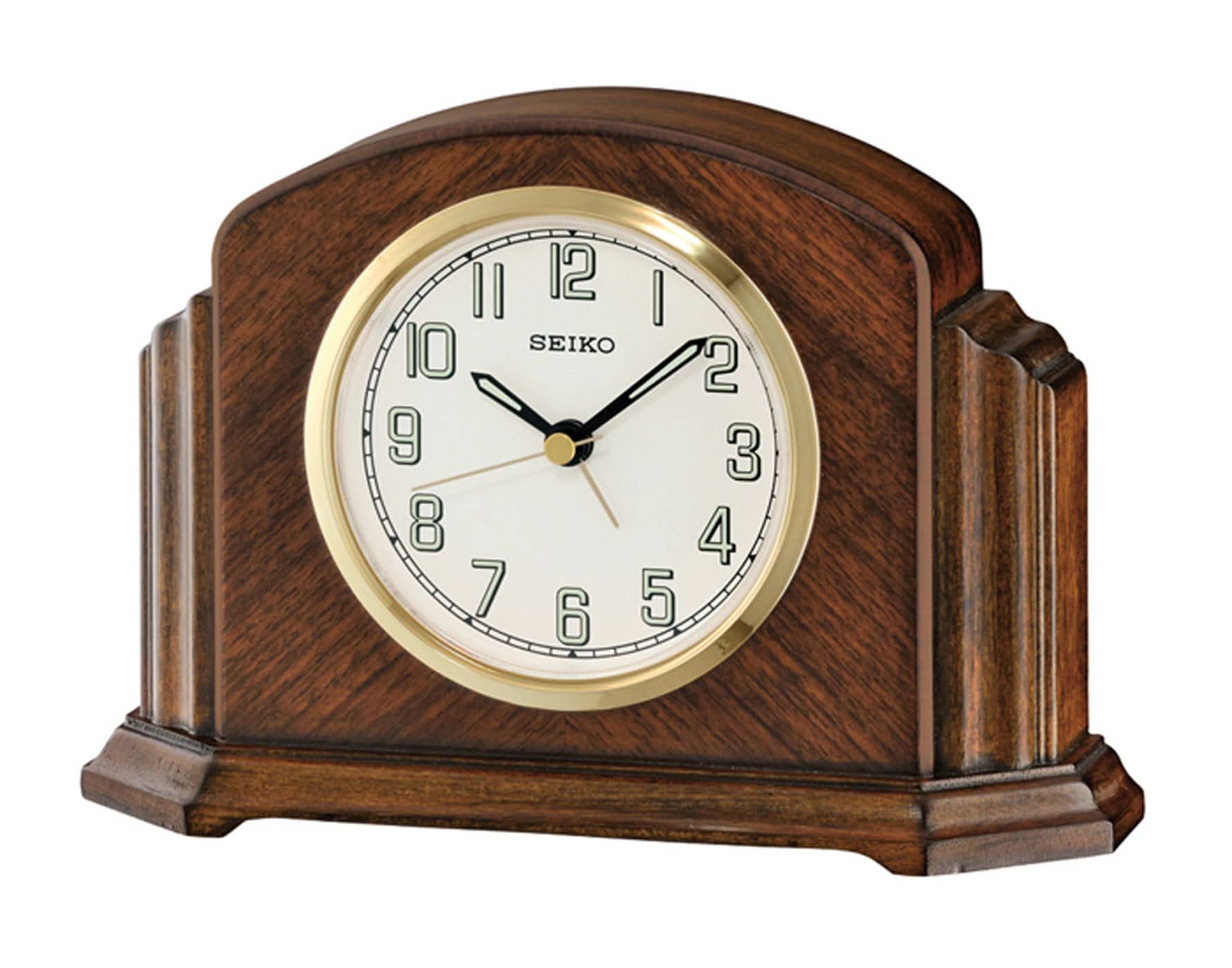 Seiko Table Clock 12.7x18.3x5.1 cm Wood • Quartz Movement • With Alarm Function