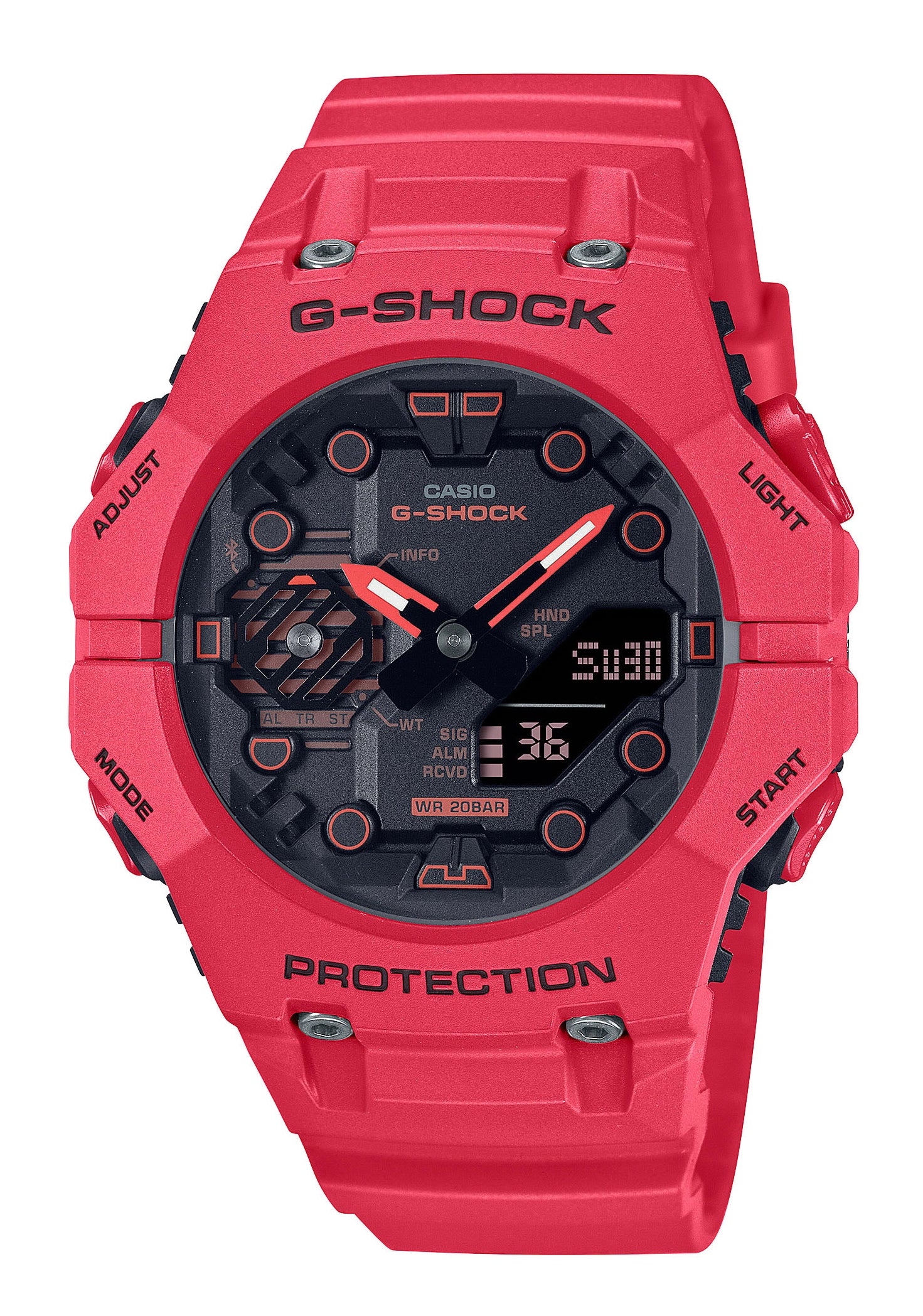 Casio G-SQUAD GBD-200RD-4 Herren Armbanduhr Rot • Bluetooth Schrittzähler • 200 m wasserdicht