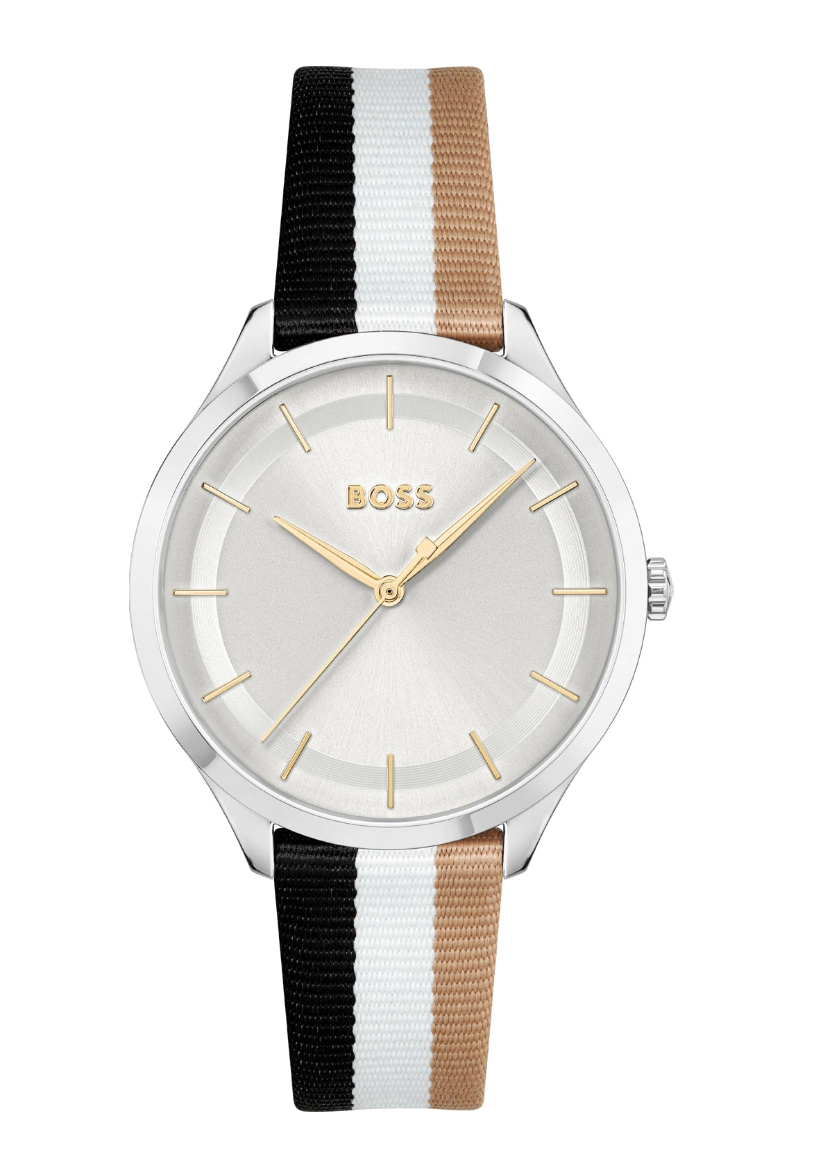 BOSS Pura 1502694 Damen Armbanduhr Silber • Sunray-Zifferblatt • Quarzwerk
