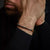 Bracelet made of 6mm brecciated jasper, yellow tiger's eye, blue tiger's eye, rhyolite, and grey hematite gemstones with a grey stainless steel clasp - Rebel&Rose Model: RR-60128-V-L