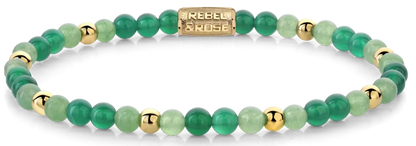 Armband aus 4mm Grünes Abenteurertum und Moosachat Edelsteinen