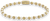Bracelet made of 4mm genuine freshwater pearls and gold-colored stones with stainless steel clasp - Rebel&Rose Model: RR-40126-G-S