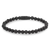 Armband aus 6mm schwarzen Naturstein mit schwarzem Edelstahlverschluss - Rebel&Rose Modell: RR-60088-B-M