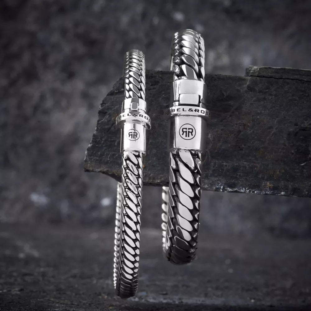 Armband aus 7mm dickem Silber - Rebel&Rose Modell: RR-BR028-S-L