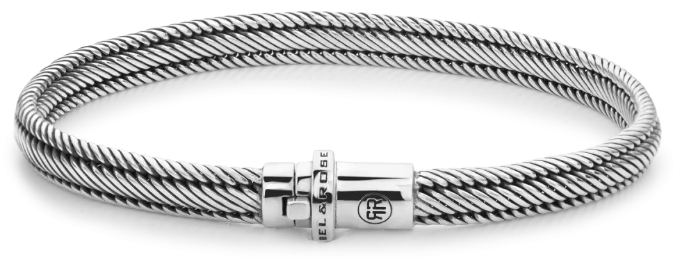 Armband aus 6mm dickem Silber - Rebel&Rose Modell: RR-BR032-S-L