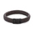 Armband aus 12mm dickem, dunkelbraunem Leder mit schwarzem Edelstahlverschluss - Rebel&Rose Modell: RR-M0023-B-M