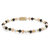 Armband aus 4mm Steinen (Schwarzer Spinell, Muschelperle, Sonnenstein, goldfarbene Steine) und Edelstahlverschluss - Rebel&Rose Modell: RR-40154-G-S