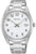 SEIKO Herrenarmbanduhr mit silbernem Edelstahlarmband und weißem Zifferblatt, Datumsanzeige
