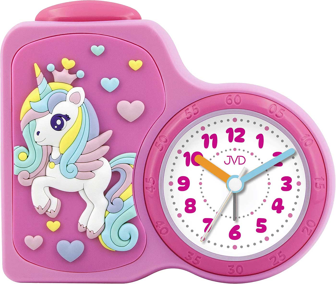 JVD Children's Alarm Clock Unicorn Pink Analog Plastic • Quartz movement • Dial illumination