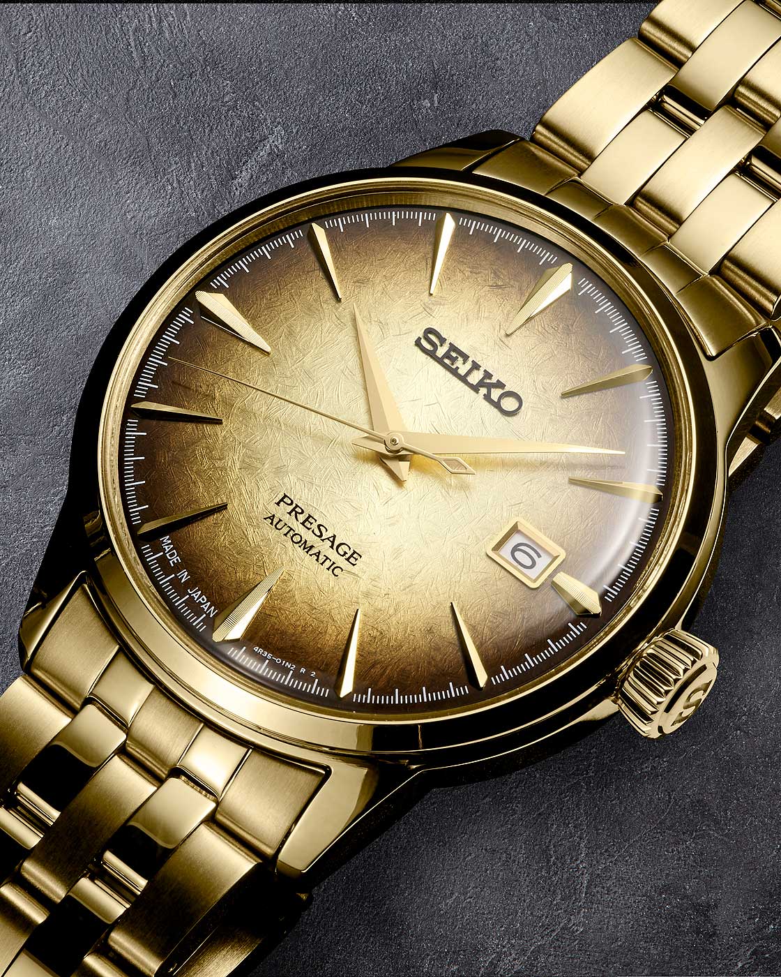 Seiko Presage SRPK48J1 Uhr • Automatik • Edles Gold-Design