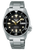 Seiko 5 Sports Automatik-Armbanduhr: schwarzes Zifferblatt, goldene Zeiger, Datum