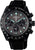 Seiko Herrenuhr mit schwarzem Stoffband, dunkelgrünem Zifferblatt, Chronograph und Tachymeter.