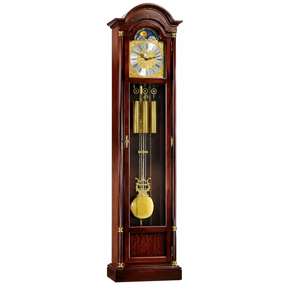 Hermle Standuhr 195x49x25 cm Holz • Westminster Melodie • Mechanisches 8-Tage-Uhrwerk