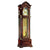 Holz-Standuhr mit Glasfront, Zifferblatt und Pendel im Inneren