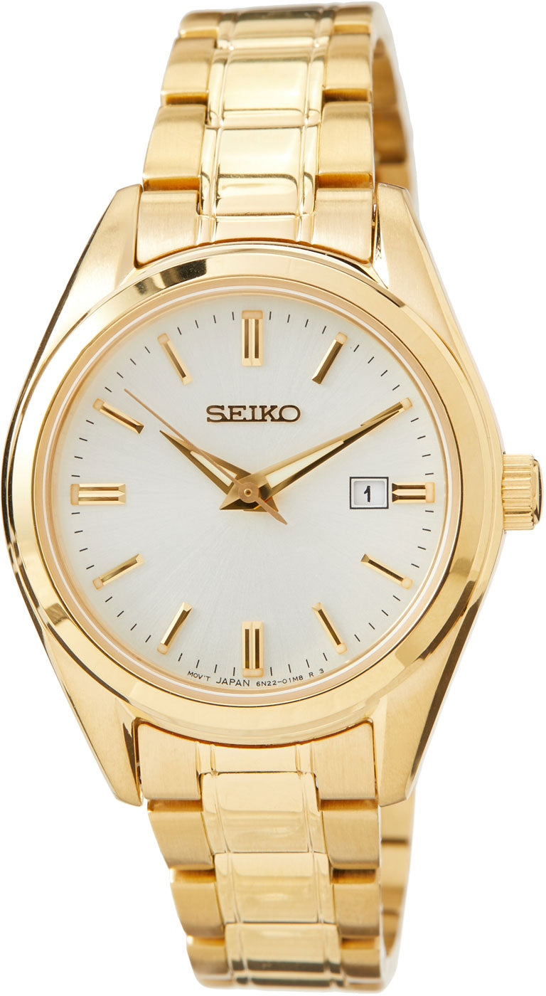 Seiko Essentials SUR632P1 Uhr • Edles Gold-Design • Hardlexglas