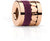 Edelstahl-Charm Zylinderform mit roségoldener Oberfläche und violettem Geflecht