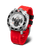 Vostok Europe herrklocka: Bullhead-design, rött silikonarmband, silverfärgat boett