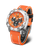 Vostok Europe Herrenuhr: orange Zifferblatt, orangefarbenes Armband mit schwarzer Unterseite, 20 ATM