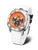 Vostok Europe Herrenuhr: orange Zifferblatt, weißes Silikonarmband, bis 20 ATM