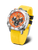 Vostok Europe Herrenuhr: orange Zifferblatt, gelbes Silikonarmband, bis 20 ATM