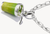 Silberner Charm-Anhänger am Karabiner, grüner Becher mit Detail-Emaille