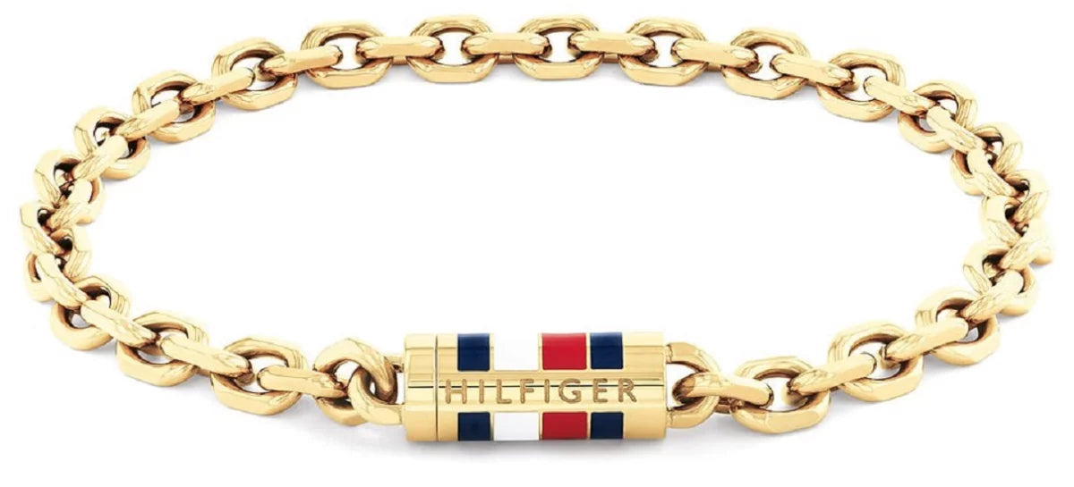 Tommy Hilfiger Herren Bruce Chain Armband Goldfarben Edelstahl Magnetverschluss