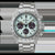 Seiko Prospex Herrenuhr mit silbernem Edelstahlband, weißem Zifferblatt und Chronographen-Subdials