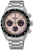 Seiko Prospex Herrenuhr: Solar-Chronograph, silbernes Edelstahlband, rosafarbenes Zifferblatt