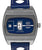 Scheibenuhr mit silbernem Metallgehäuse und blauem Ziffernblatt, digitales Display, UMF Ruhla Automatik