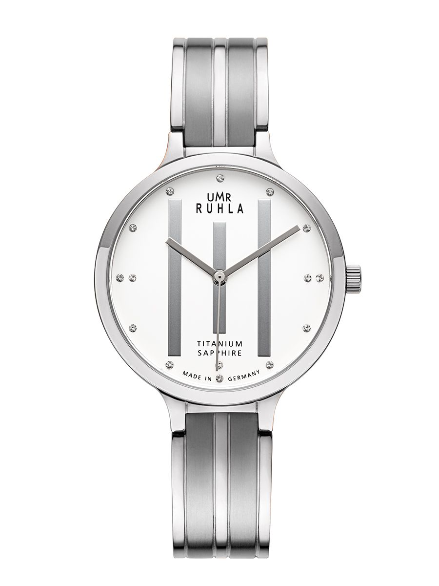 UMR Ruhla RUHLA-Style RS41301 Damen Armbanduhr Weiß • Titangehäuse mit Saphirglas • Swarovski Steinchen
