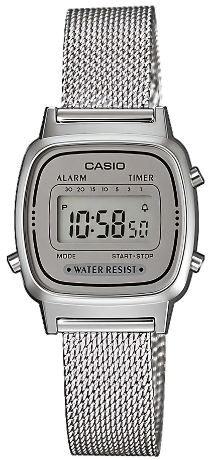 Casio Vintage LA670WEM-7EF Uhr • Mesh-Armband • Timer