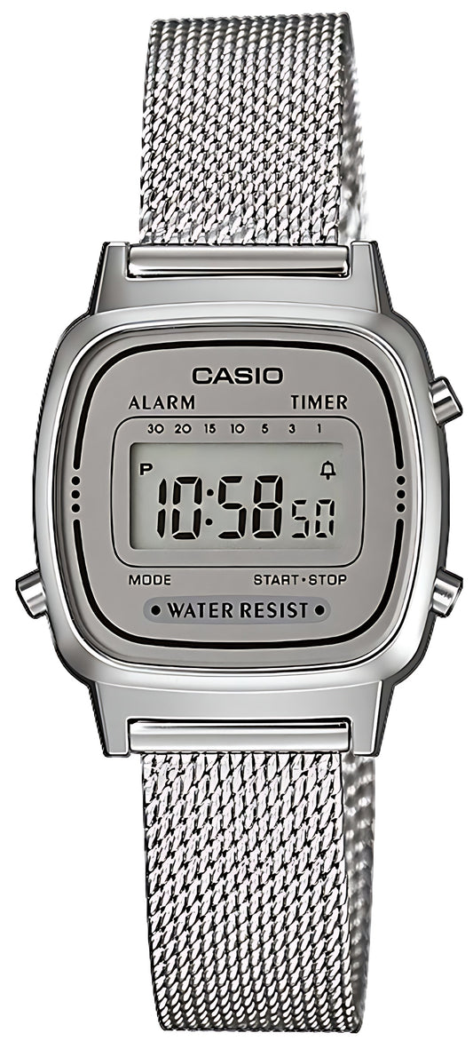 Casio Vintage LA670WEM-7EF Uhr • Mesh-Armband • Timer