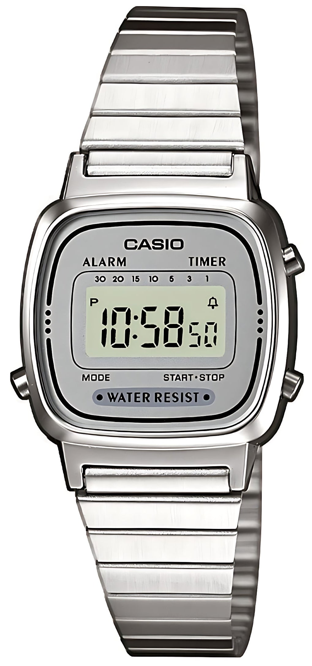 Casio Collection LA670WEA-7EF Uhr • Timer-Funktion • Edelstahl-Armband