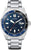 Citizen Eco-Drive Herrenuhr mit blauem Zifferblatt, Stahlband und einseitiger Lünette