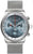 Herrenarmbanduhr mit silberfarbenem Milanaiseband, blauem Chronographen-Zifferblatt