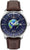 Zeppelin Atlantic Herrenuhr mit blauem Zifferblatt, Weltkarte, Datumsanzeige und braunem Lederband
