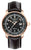 Herrenarmbanduhr mit schwarzem Lederband, roségoldfarbenem Gehäuse und Datumsanzeige 25