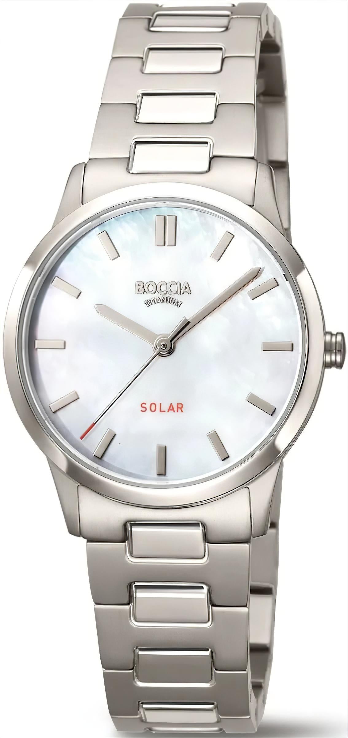 Boccia Solar 3363-03 Damenuhr • Hautfreundliches Reintitan • Nachhaltiger Solarantrieb