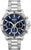 BOSS Herren-Chronograph mit blauem Zifferblatt, Edelstahlarmband und drei Zählern