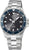 Eco Tech Time Herrenuhr mit Metallarmband, dunklem Zifferblatt und blauem Lünette